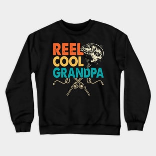 Reel Cool Grandpa Fishing Retro Vintage Crewneck Sweatshirt